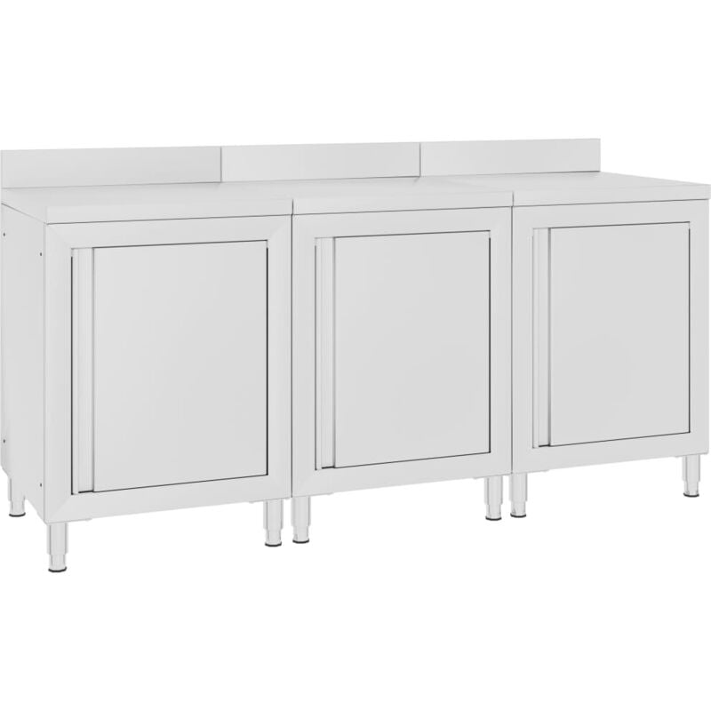 foto del prodotto vidaxl mobiletto con piano di lavoro 180x60x96 cm in acciaio inox