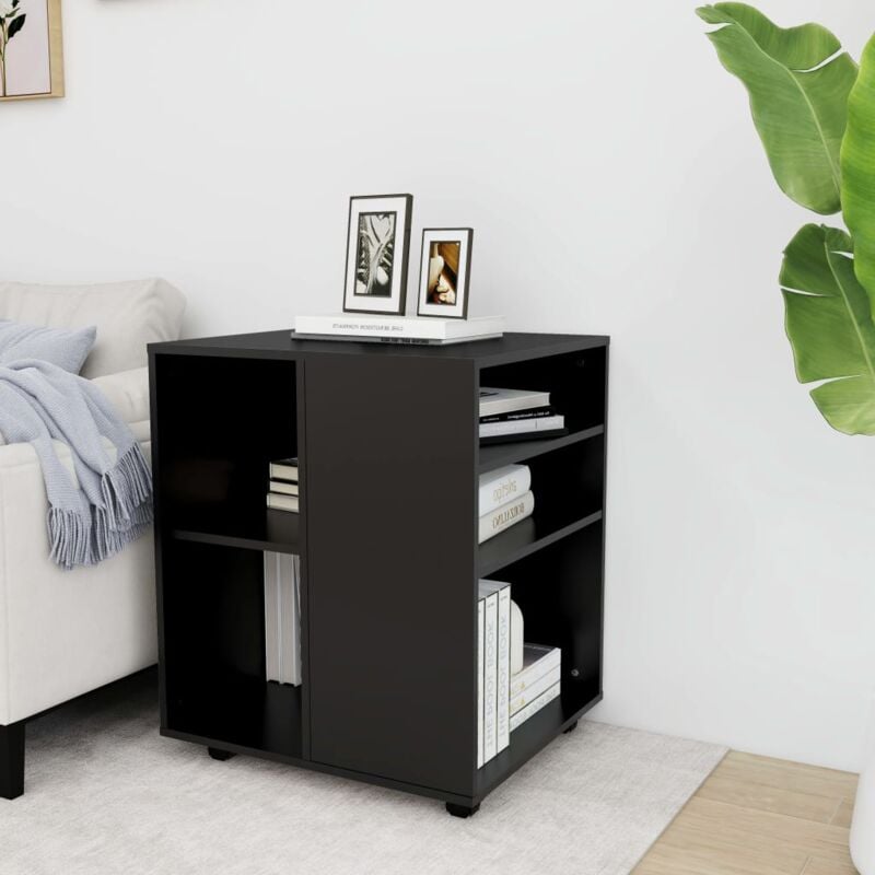foto del prodotto vidaxl mobiletto con ruote nero 60x53x72 cm in legno multistrato