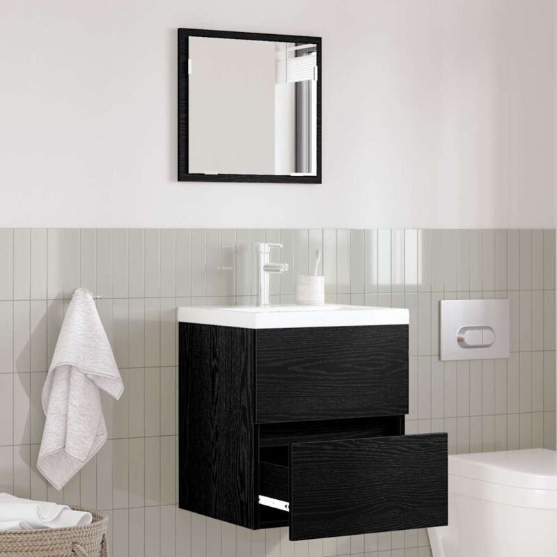 foto del prodotto vidaxl mobiletto da bagno rovere nero legno ingegnerizzato standard