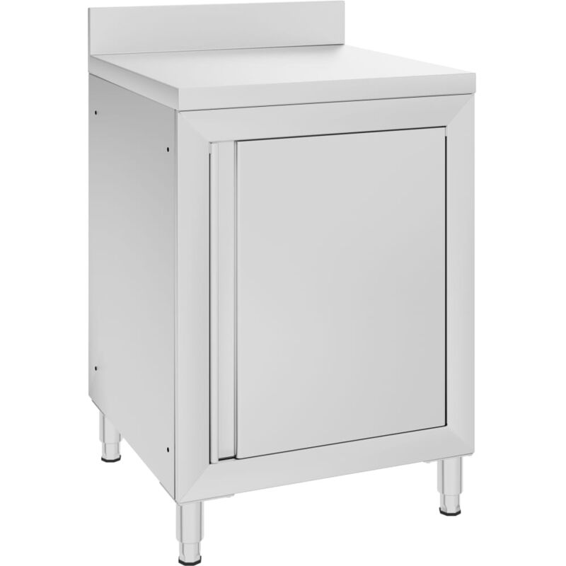 foto del prodotto vidaxl mobiletto da cucina commerciale in acciaio inox 60x60x96 cm
