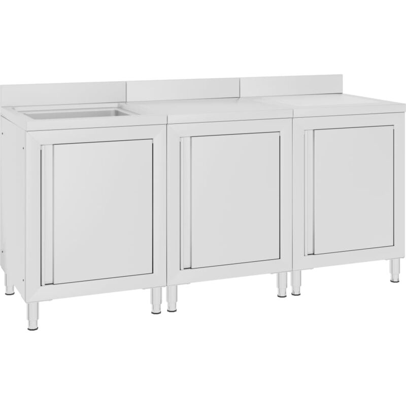 foto del prodotto vidaxl mobiletto da cucina con lavandino in acciaio inox 180x60x96 cm
