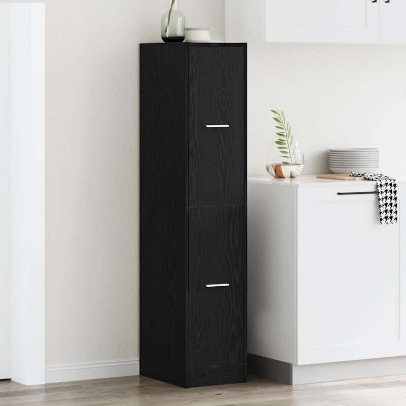 foto del prodotto vidaxl mobiletto da farmacia rovere nero 30x41x144,5 cm legno agglomerato