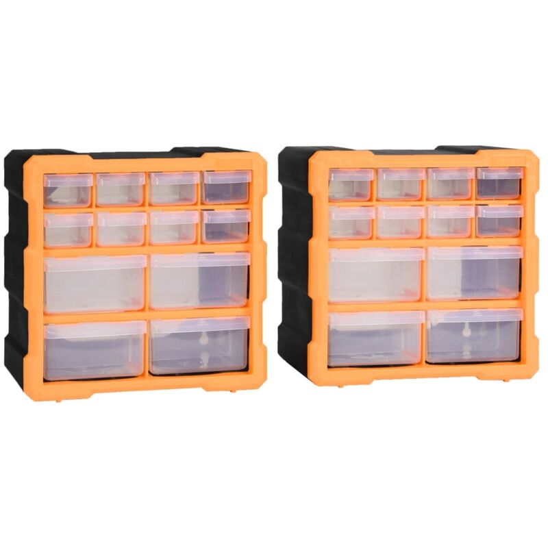 foto del prodotto vidaxl mobili contenitori con 12 cassetti 2 pz 26,5x16x26 cm