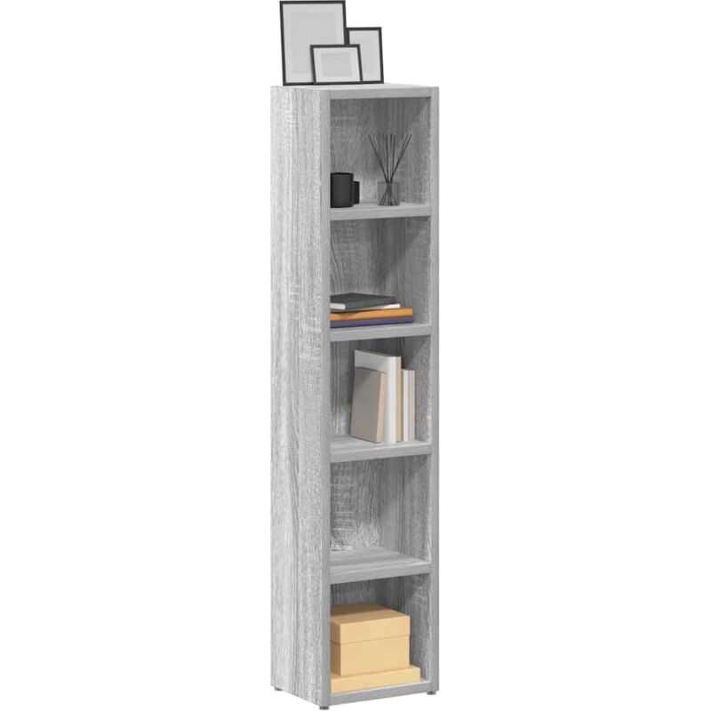 foto del prodotto vidaxl mobili porta cd 2pz grigio sonoma 21x16x93,5 legno multistrato