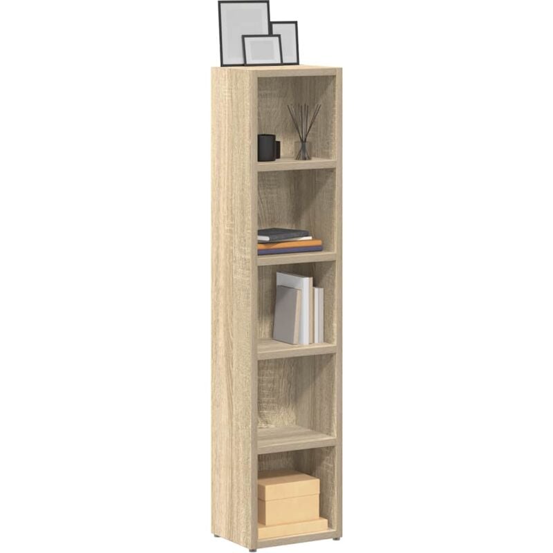 foto del prodotto vidaxl mobili porta cd 2pz rovere sonoma 21x16x93,5 legno multistrato