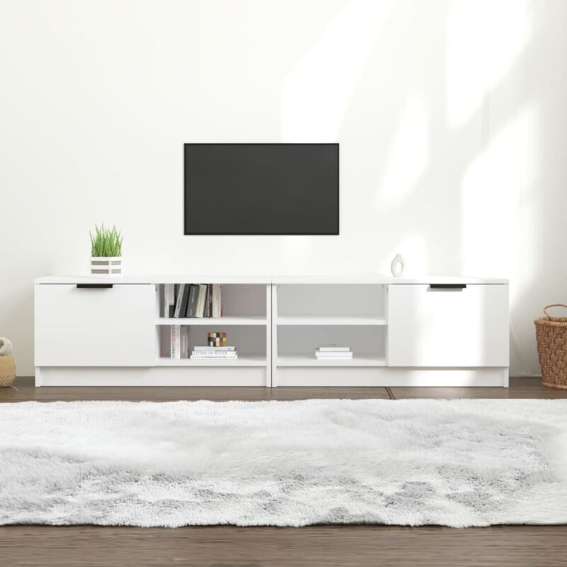 foto del prodotto vidaxl mobili porta tv 2 pz bianchi 80x35x36,5 cm in legno multistrato