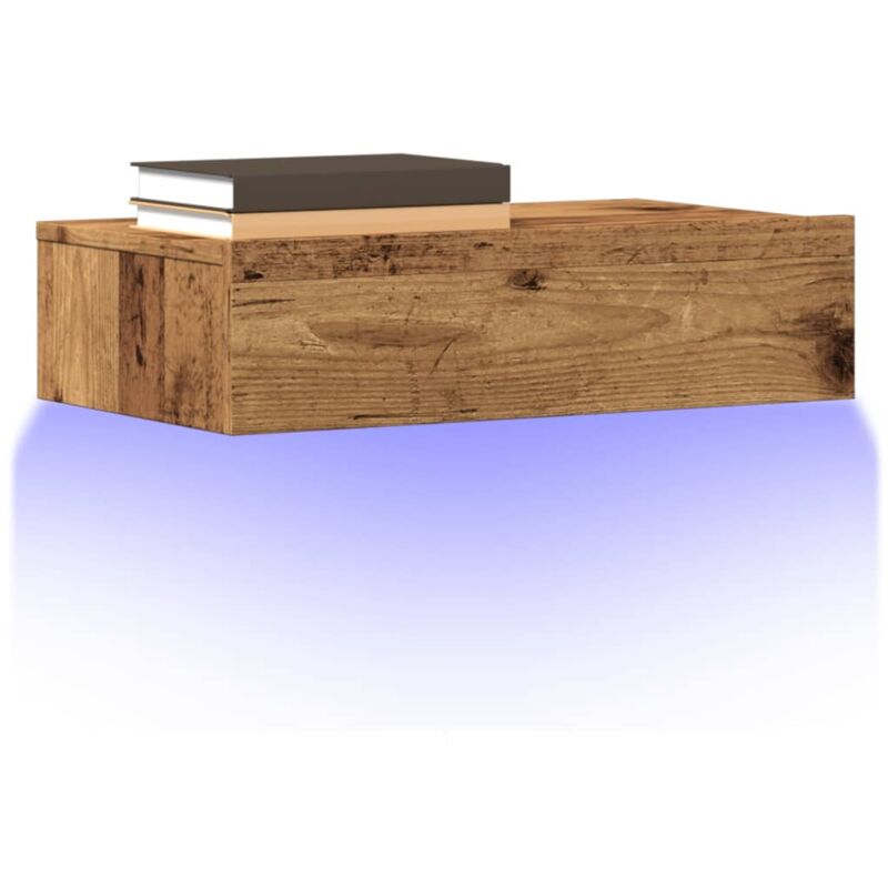 foto del prodotto vidaxl mobili porta tv con luci led 2 pz legno antico 60x35x15,5 cm