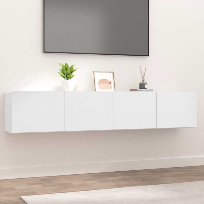 foto del prodotto vidaxl mobili tv 2 pz bianchi 80x30x30 cm in legno multistrato