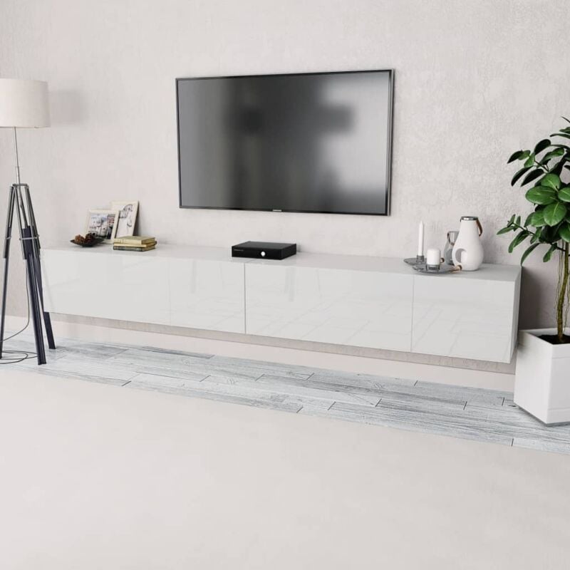 foto del prodotto vidaxl mobili tv 2 pz in legno multistrato 120x40x34 cm bianco lucido