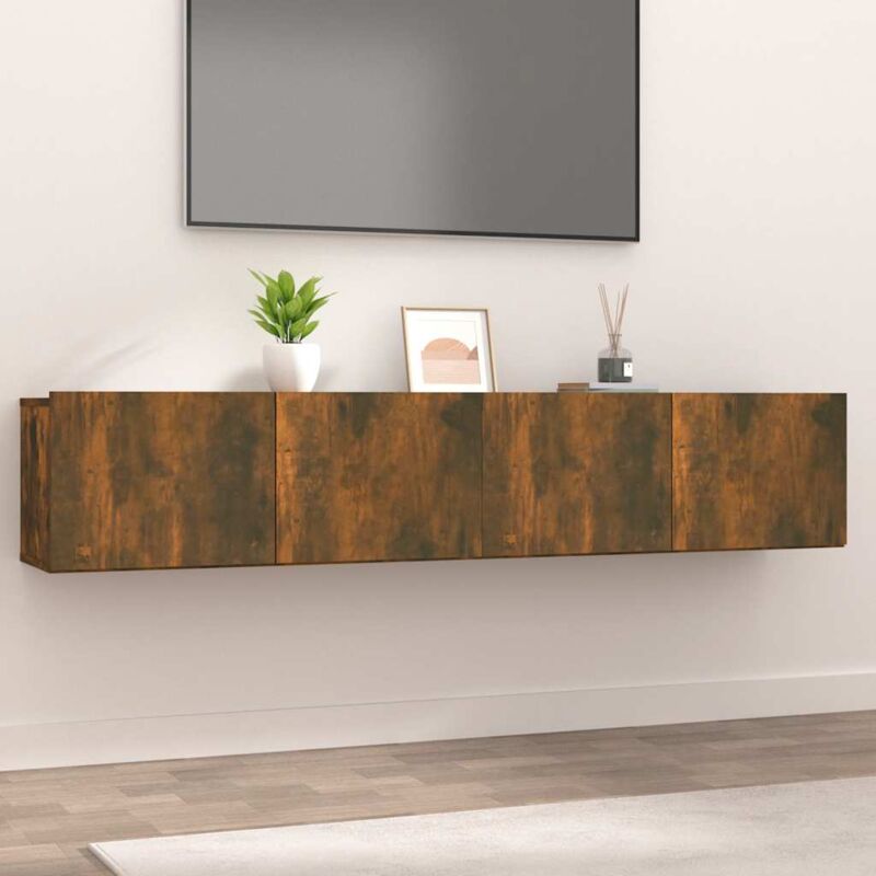 foto del prodotto vidaxl mobili tv 2 pz rovere fumo 80x30x30 cm legno multistrato