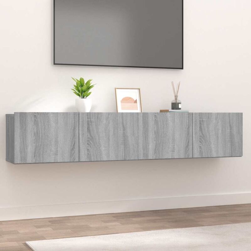 foto del prodotto vidaxl mobili tv 2pz grigio sonoma 80x30x30cm legno multistrato