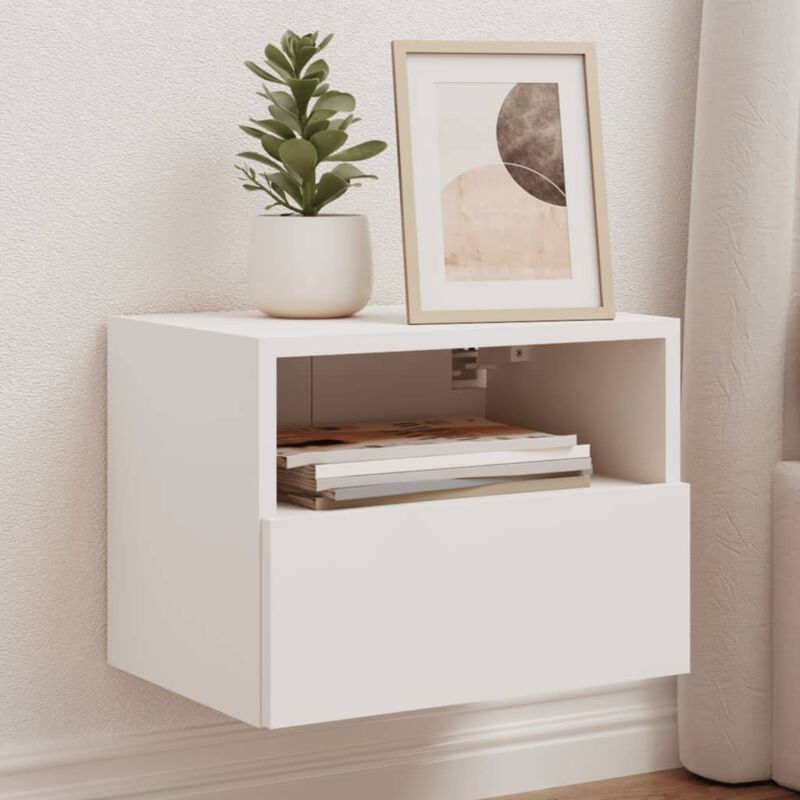 foto del prodotto vidaxl mobili tv a parete 2pz bianchi 40x30x30 cm in legno multistrato