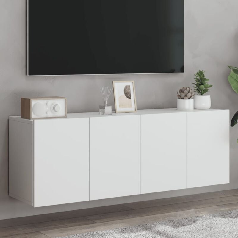 foto del prodotto vidaxl mobili tv a parete 2pz bianchi 60x30x41 cm