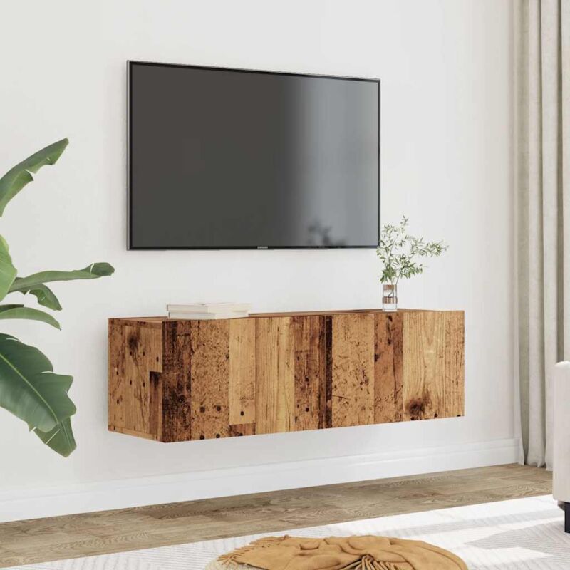 foto del prodotto vidaxl mobili tv a parete 2pz legno antico 100x30x30 cm