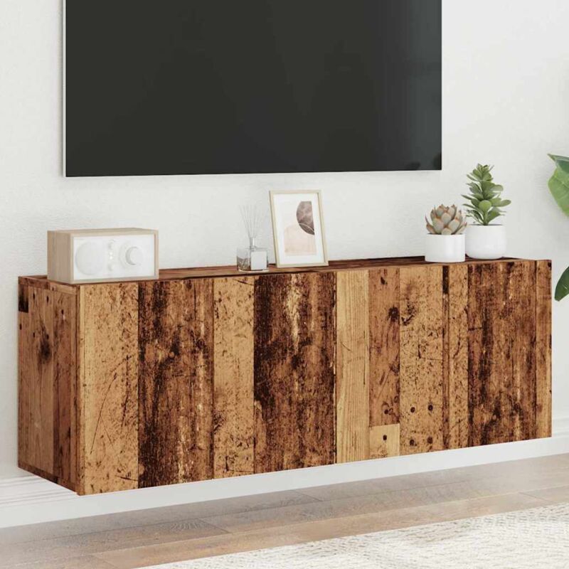 foto del prodotto vidaxl mobili tv a parete 2pz legno antico 60x30x41 cm