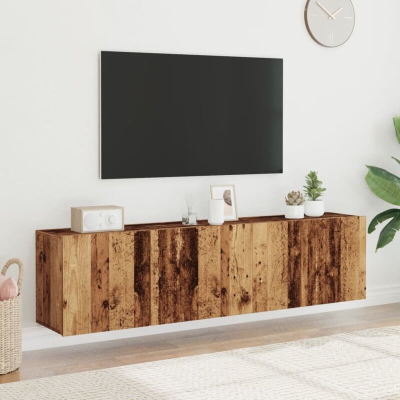 foto del prodotto vidaxl - mobili tv a parete 2pz legno antico 80x30x41 cm