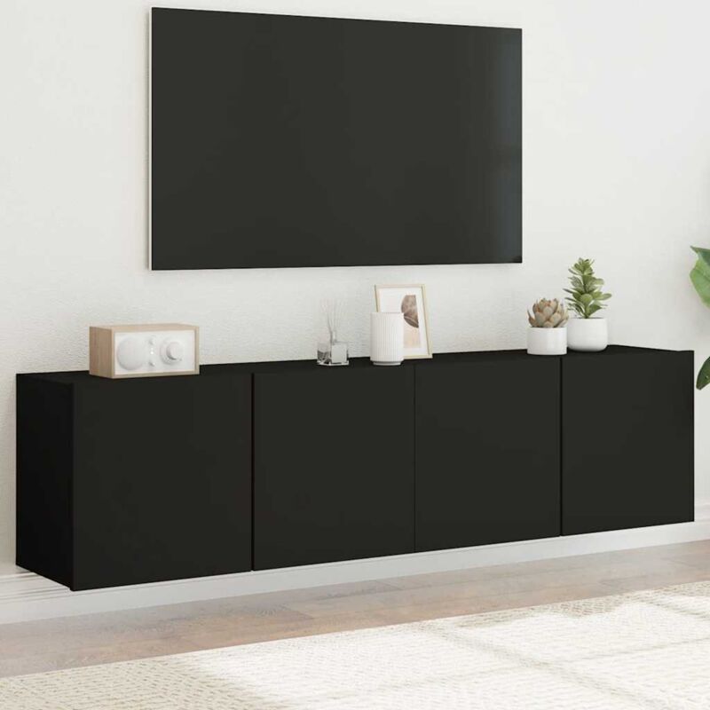 foto del prodotto vidaxl mobili tv a parete 2pz neri 80x30x41 cm