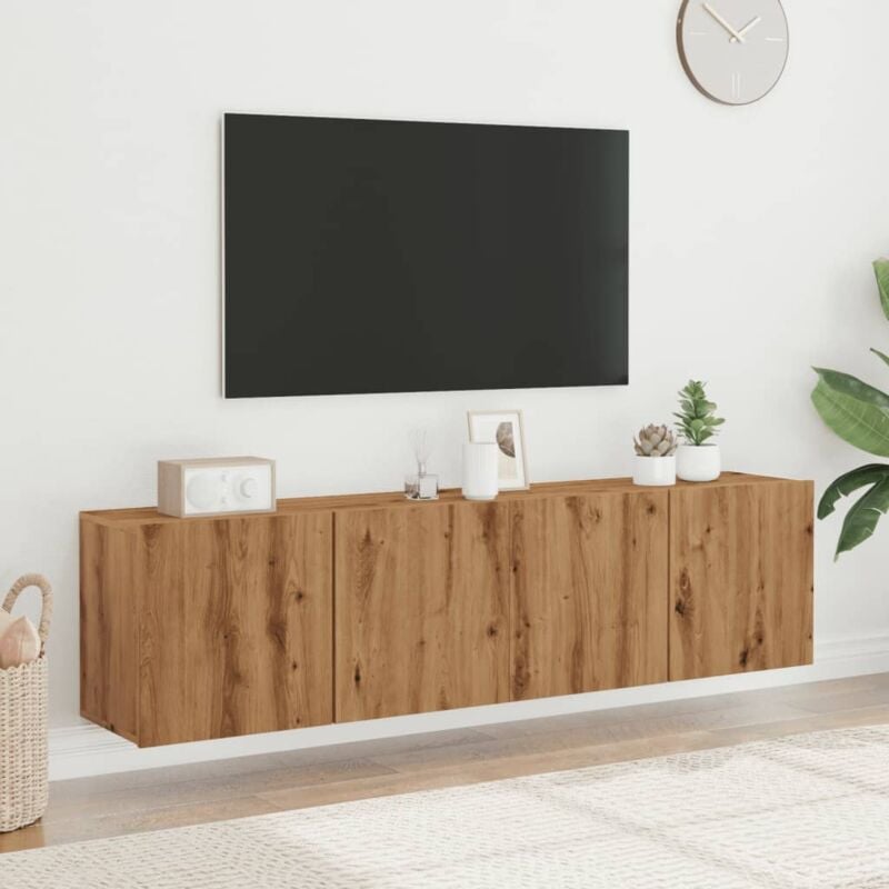 foto del prodotto vidaxl mobili tv a parete 2pz rovere artigianale 80x30x41 cm