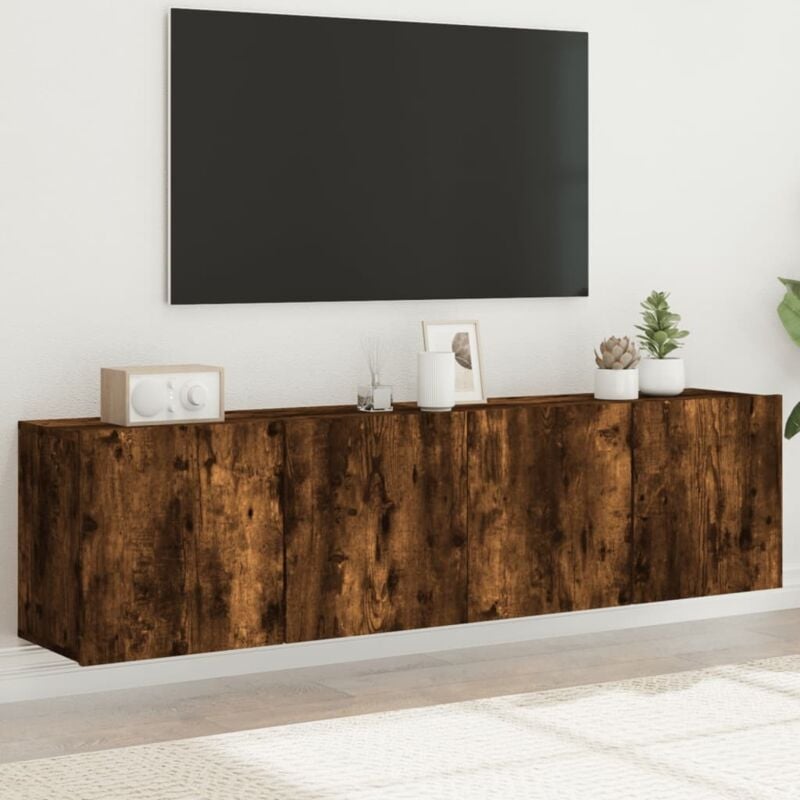 foto del prodotto vidaxl mobili tv a parete 2pz rovere fumo 80x30x41 cm