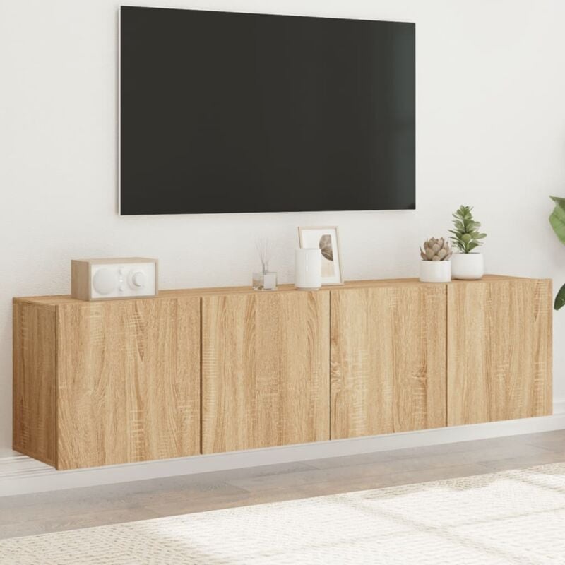 foto del prodotto vidaxl mobili tv a parete 2pz rovere sonoma 80x30x41 cm