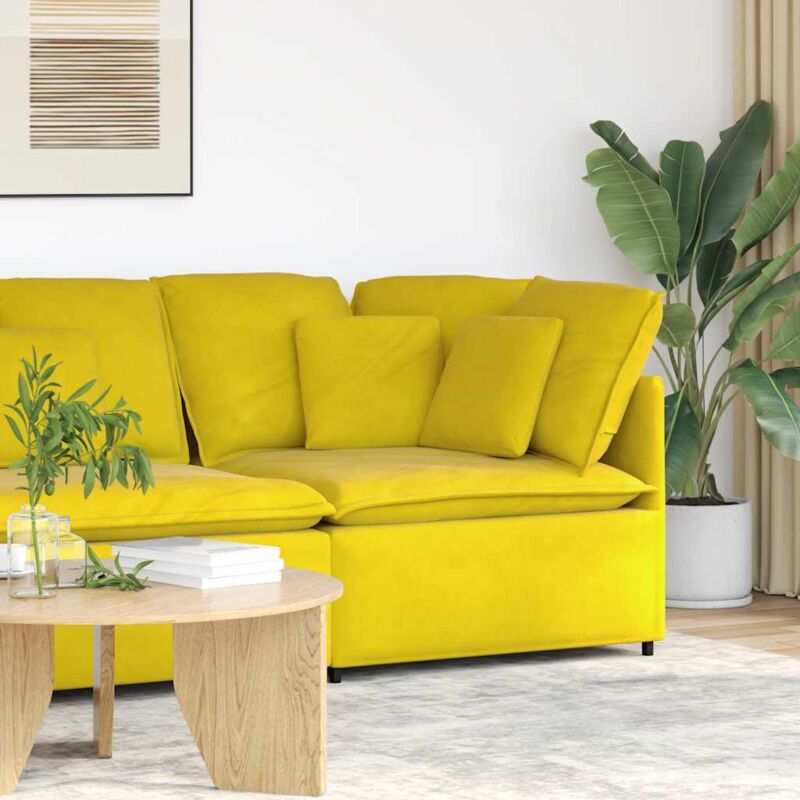 foto del prodotto vidaxl modulo angolare divano modulare con cuscini giallo 100 cm