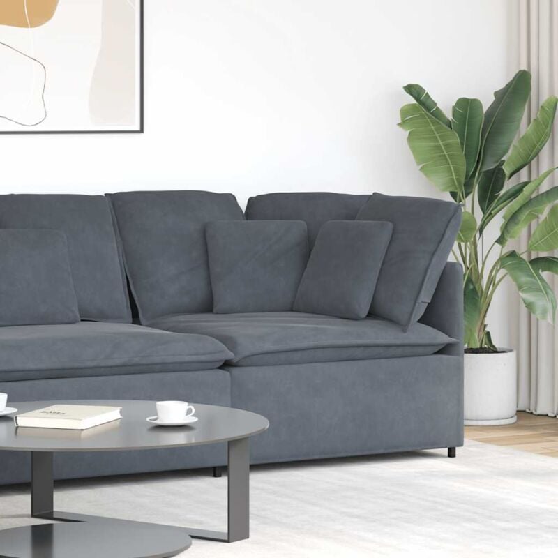 foto del prodotto vidaxl modulo angolare divano modulare con cuscini grigio scuro 100 cm