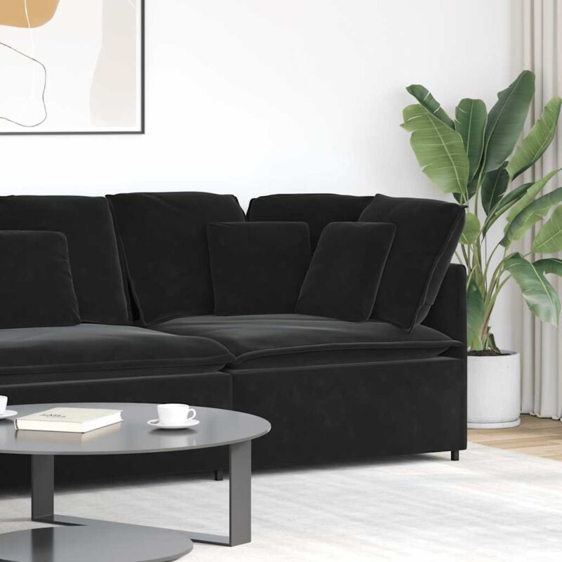 foto del prodotto vidaxl modulo angolare divano modulare con cuscini nero 100 cm