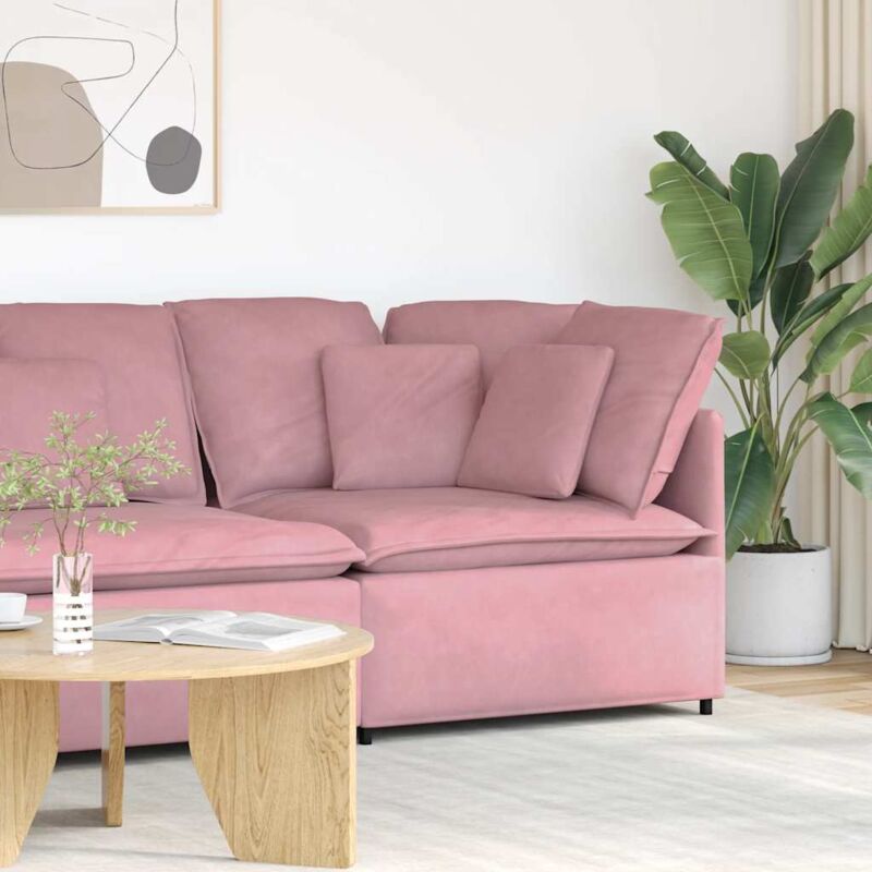 foto del prodotto vidaxl modulo angolare divano modulare con cuscini rosa 100 cm