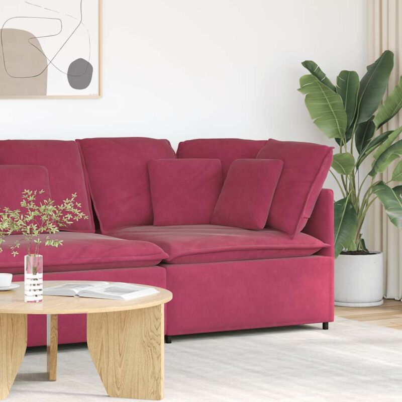 foto del prodotto vidaxl modulo angolare divano modulare con cuscini rosso vino 100 cm