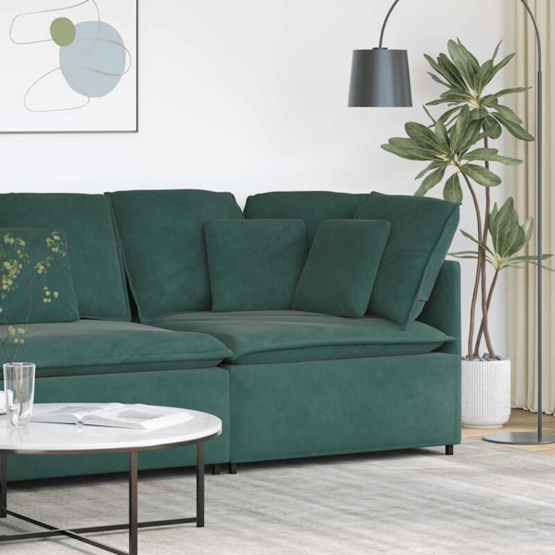foto del prodotto vidaxl modulo angolare divano modulare con cuscini verde scuro 100 cm
