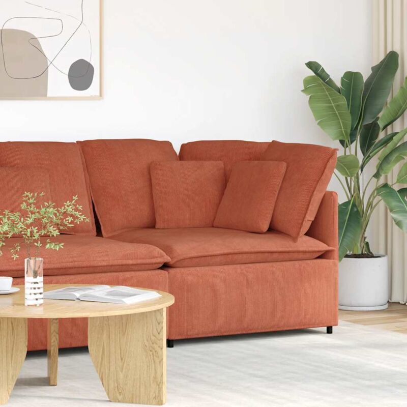 foto del prodotto vidaxl modulo angolare divano modulare cuscini rosso arancione 100 cm