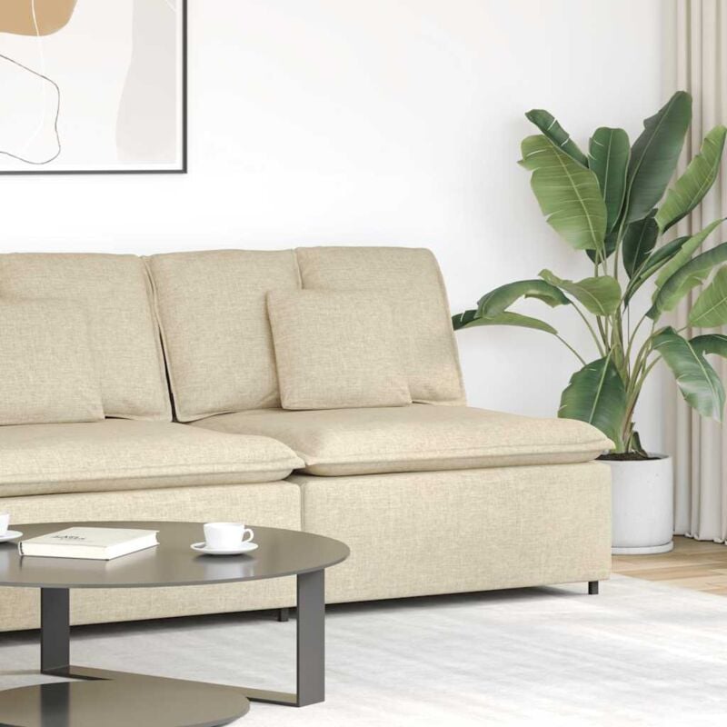 foto del prodotto vidaxl modulo centrale divano modulare con cuscini crema 100 cm