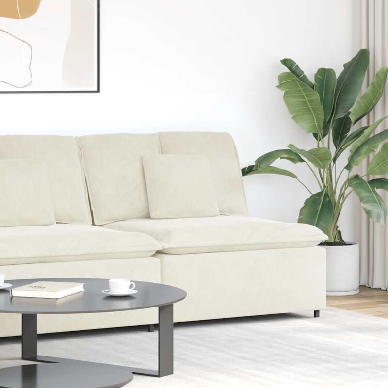 foto del prodotto vidaxl modulo centrale divano modulare con cuscini crema 100 cm