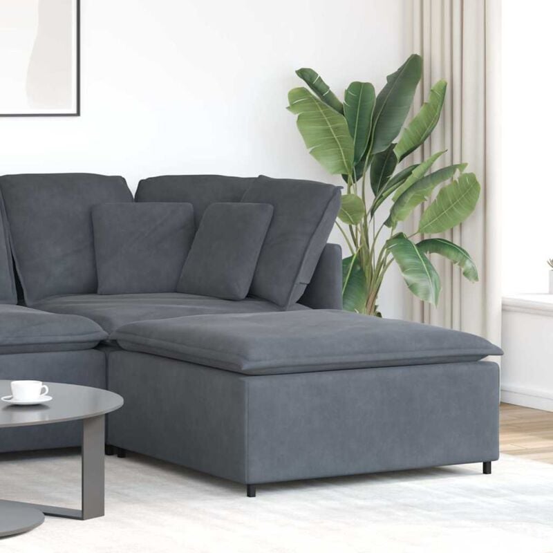 foto del prodotto vidaxl modulo poggiapiedi divano modulare grigio scuro 100x100x48 cm