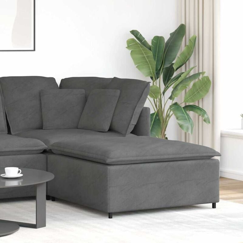 foto del prodotto vidaxl modulo poggiapiedi divano modulare grigio scuro 100x100x48 cm