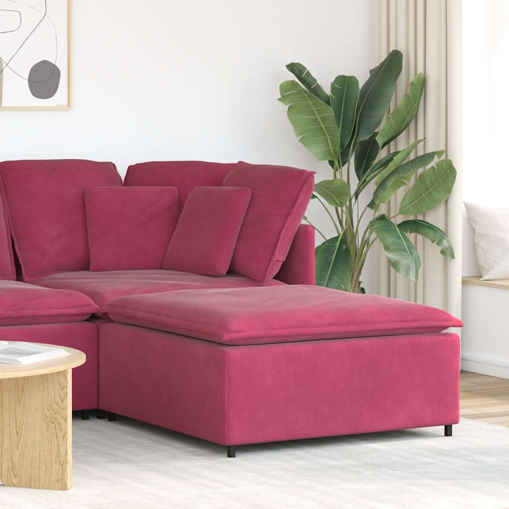 foto del prodotto vidaxl modulo poggiapiedi divano modulare rosso vino 100x100x48 cm