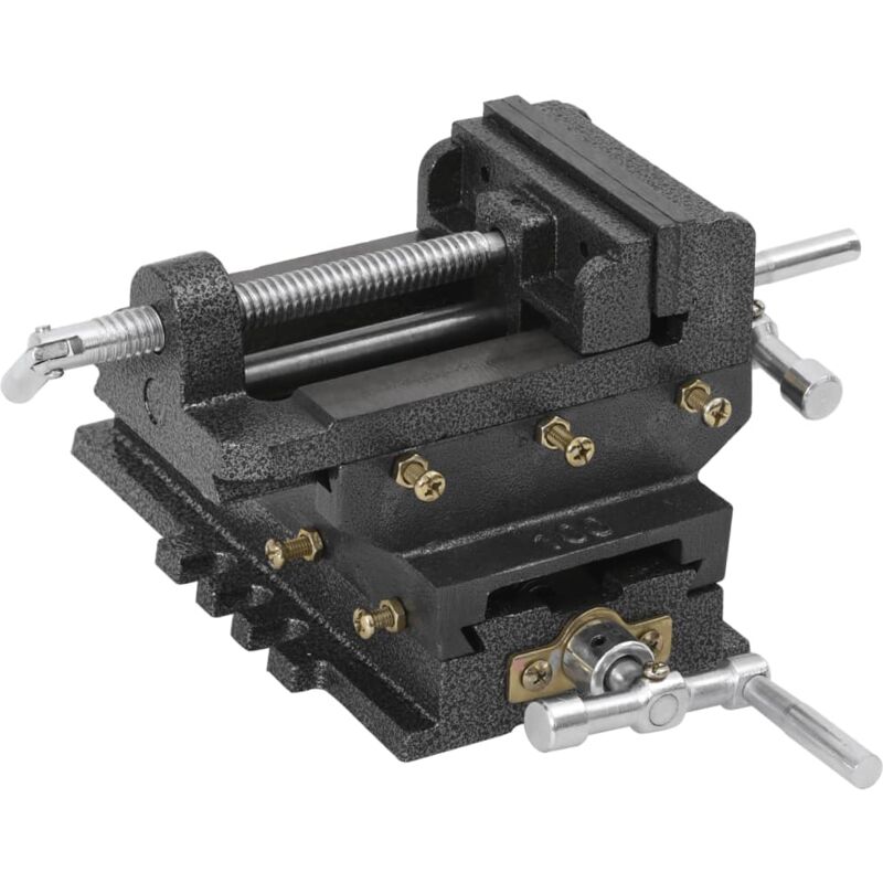 foto del prodotto vidaxl morsa manuale con slitta trasversale per trapano a colonna 78mm