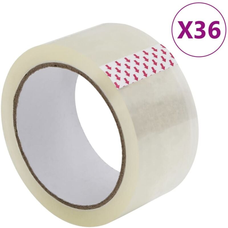 foto del prodotto vidaxl nastro da imballaggio 36pz trasparente 48 mm x 66 m