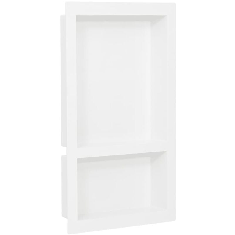 foto del prodotto vidaxl nicchia da doccia con 2 scomparti bianco lucido 41x69x9 cm