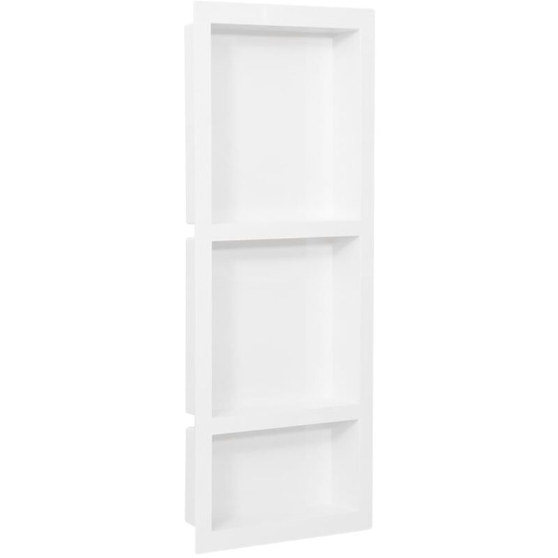 foto del prodotto vidaxl nicchia da doccia con 3 scomparti bianco lucido 41x99x9 cm