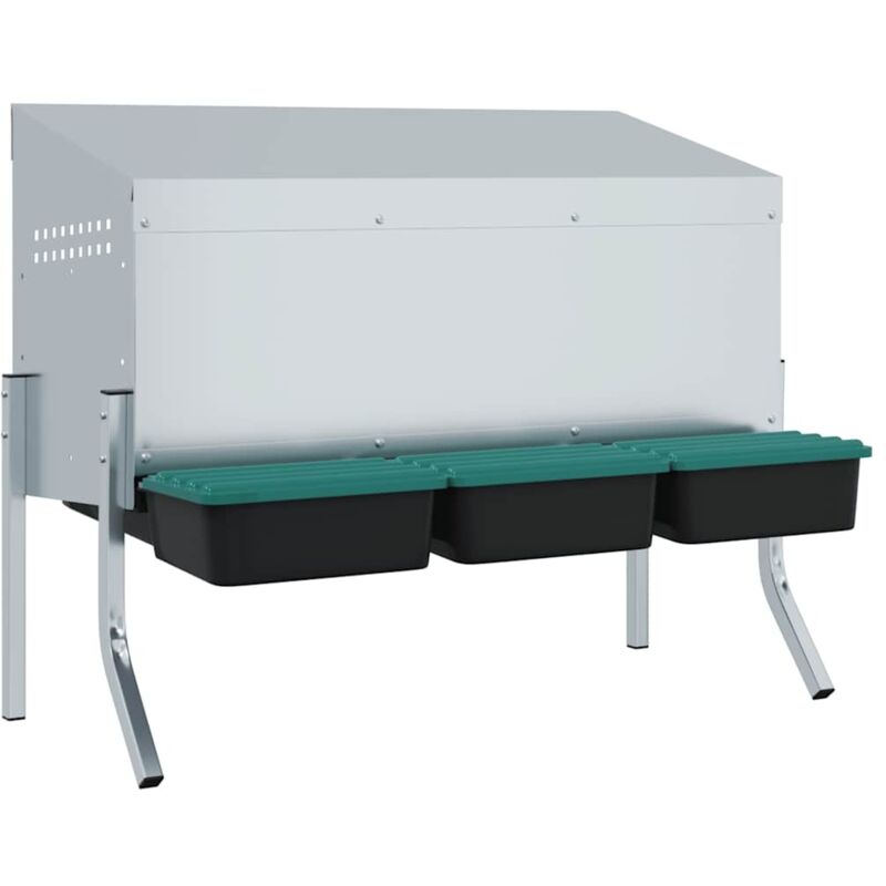 foto del prodotto vidaxl - nido per galline a 3 scomparti con gambe in acciaio zincato