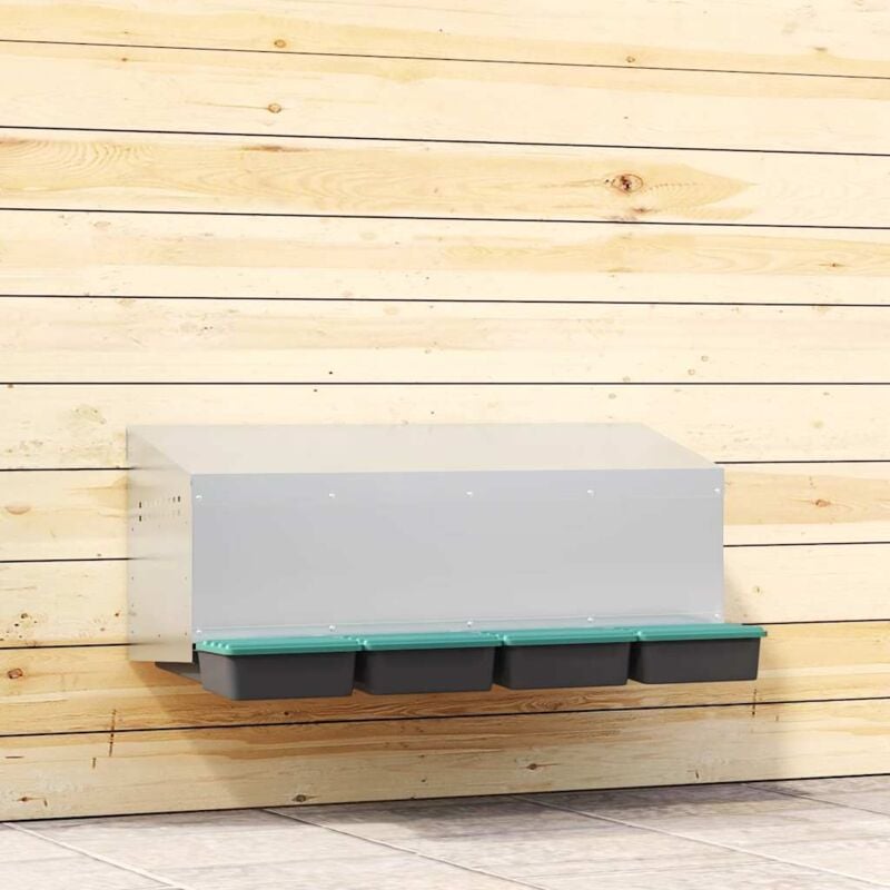 foto del prodotto vidaxl nido per galline a 4 scomparti da parete in acciaio zincato