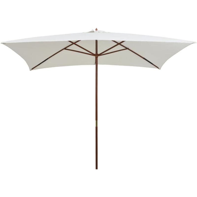 foto del prodotto vidaxl ombrellone 200x300 cm palo in legno bianco crema