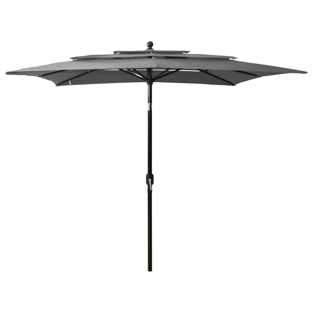 foto del prodotto vidaxl ombrellone a 3 livelli con palo in alluminio antracite 2,5x2,5m