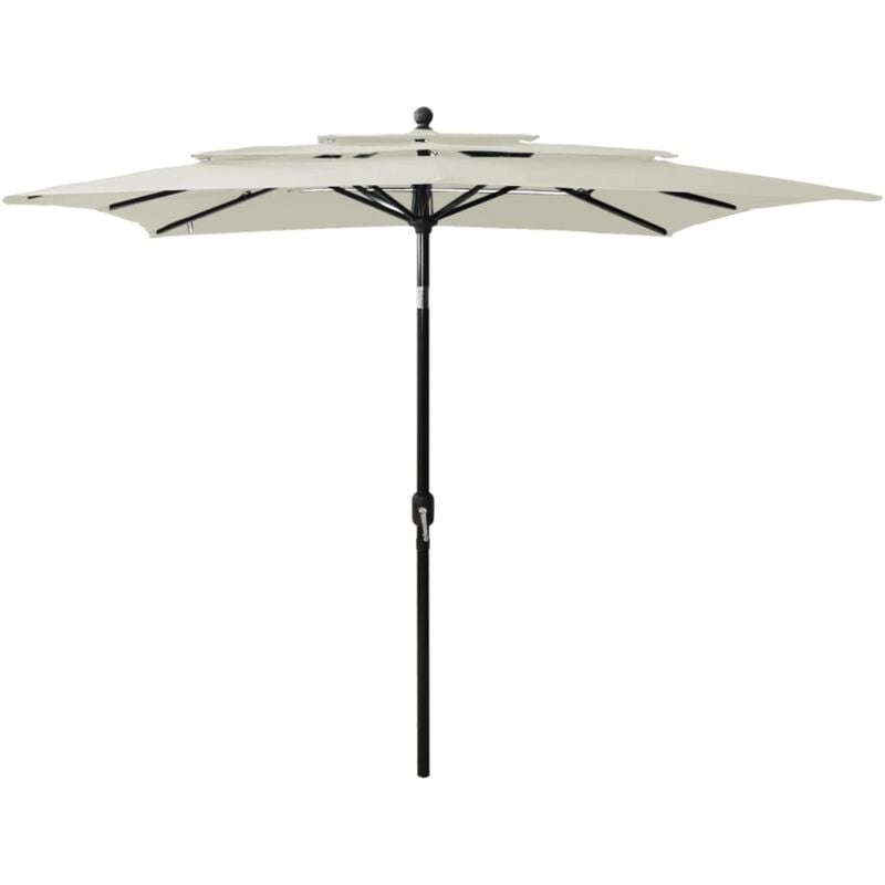 foto del prodotto vidaxl ombrellone a 3 livelli con palo in alluminio sabbia 2,5x2,5 m