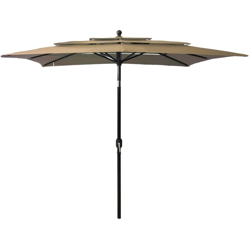 foto del prodotto vidaxl ombrellone a 3 livelli con palo in alluminio talpa 2,5x2,5 m
