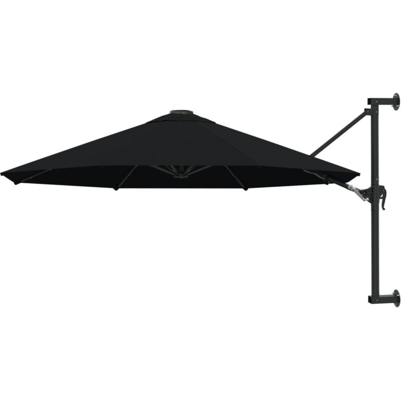 foto del prodotto vidaxl ombrellone a muro con palo in metallo 300 cm nero