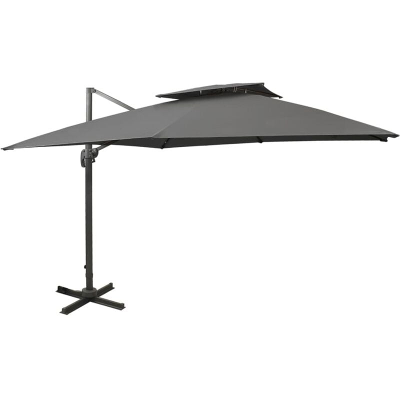 foto del prodotto vidaxl ombrellone a sbalzo con doppia copertura 300x300 cm antracite