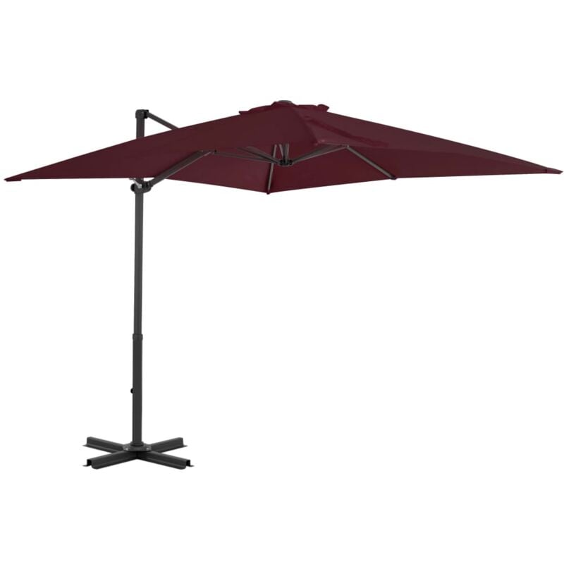 foto del prodotto vidaxl ombrellone a sbalzo con palo in alluminio 250x250 cm bordeaux