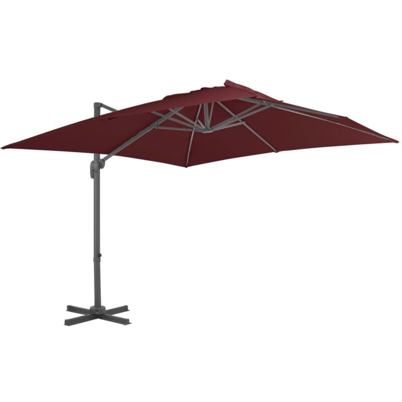foto del prodotto vidaxl ombrellone a sbalzo con palo in alluminio 400x300 cm bordeaux 601112
